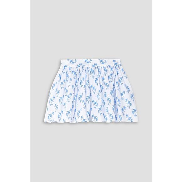 Caroline Constas 'Teagen' White Floral-Print Cotton-Blend Poplin Shorts Size M - Picture 1 of 5